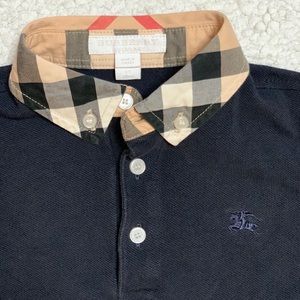 BURBERRY BOYS NAVY POLO SHIRT